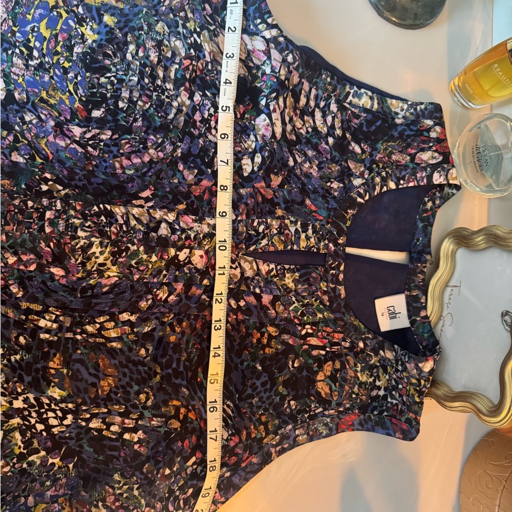 Cabi Stained Gem Multicolor Patterned Blouse Us L - image 7